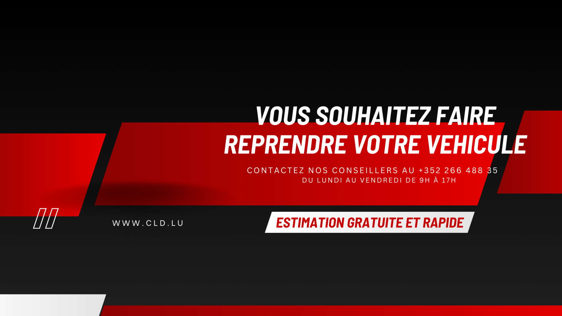 Slide 1 du site de Car Lux Distribution